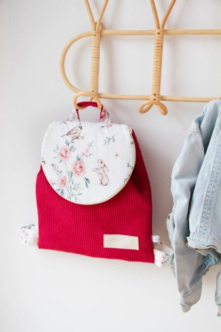 Sac cartable Lovely velours magenta