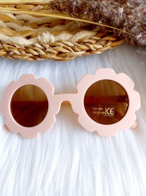 Lunette de soleil enfant fleurs rose claire