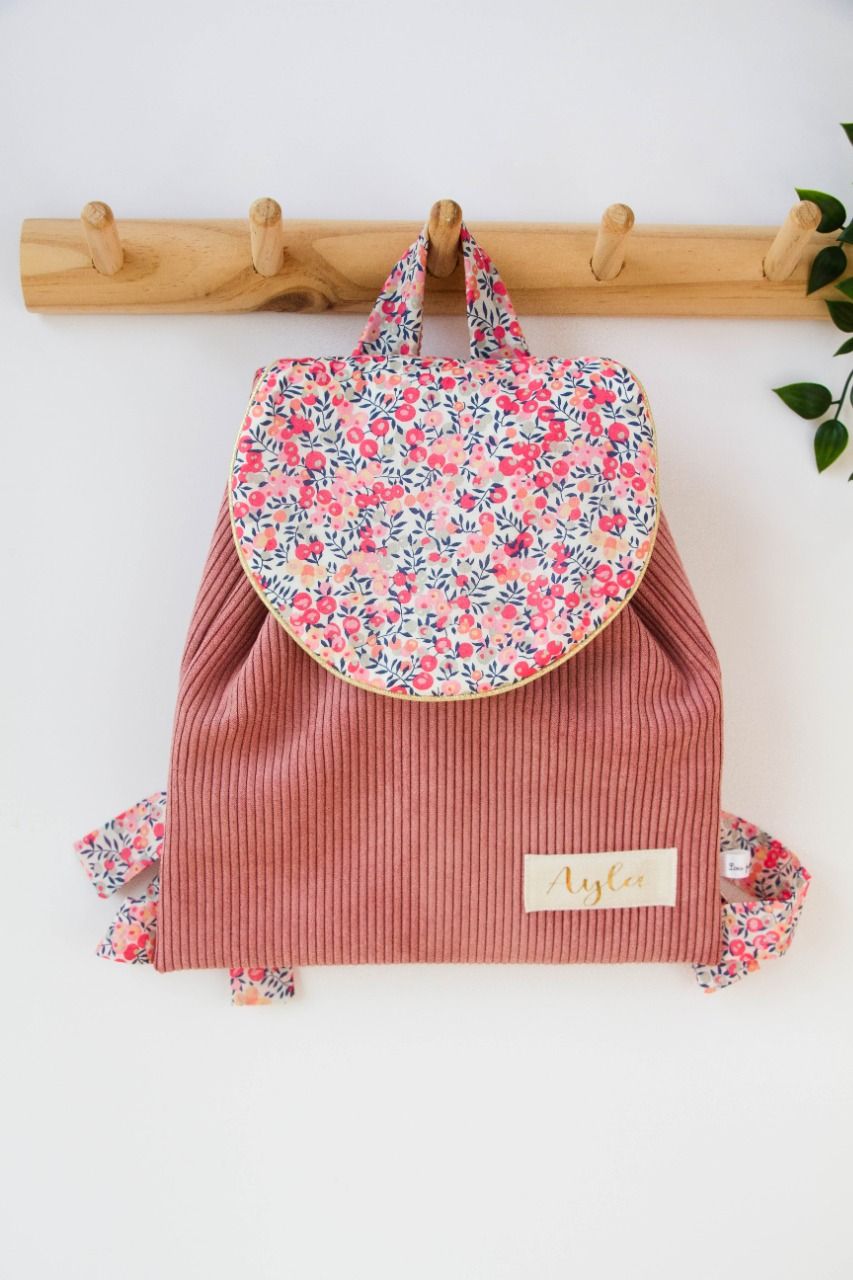 Cartable velours liberty new rose 