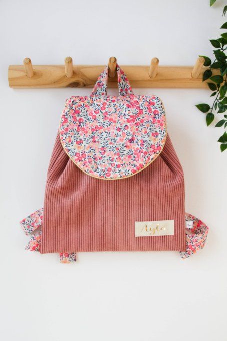 Cartable velours liberty new rose 