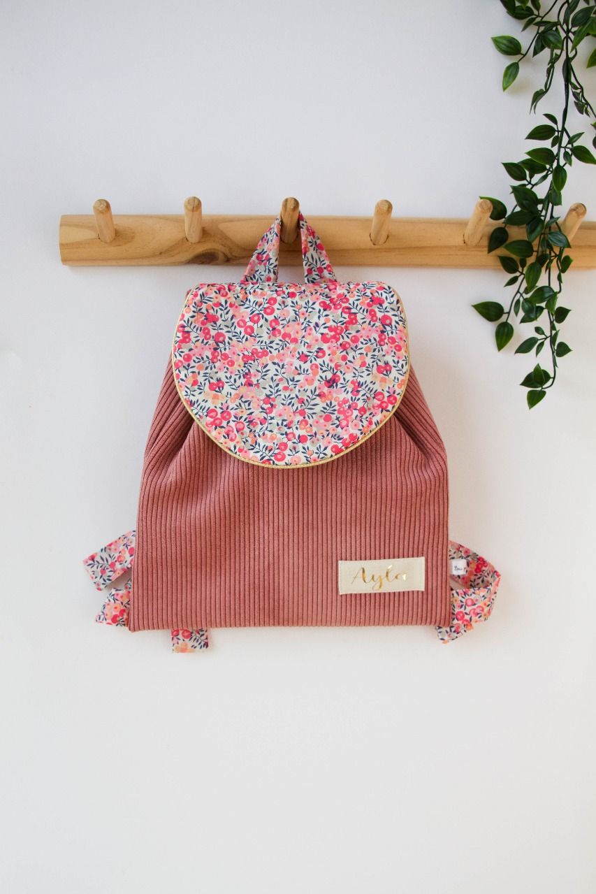 Cartable velours liberty new rose 