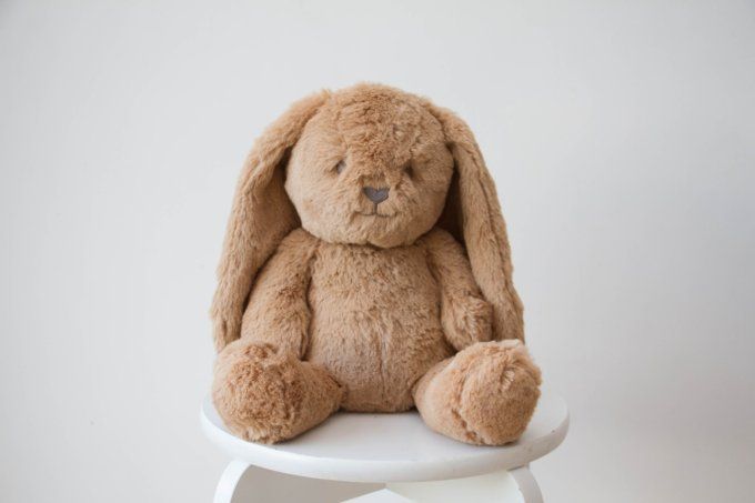 Peluche ultra douce lapin - Caramel