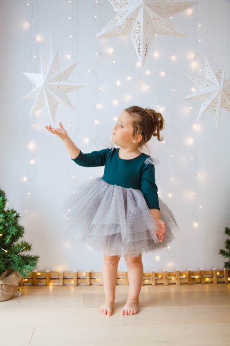 Robe tutu gris pailleté